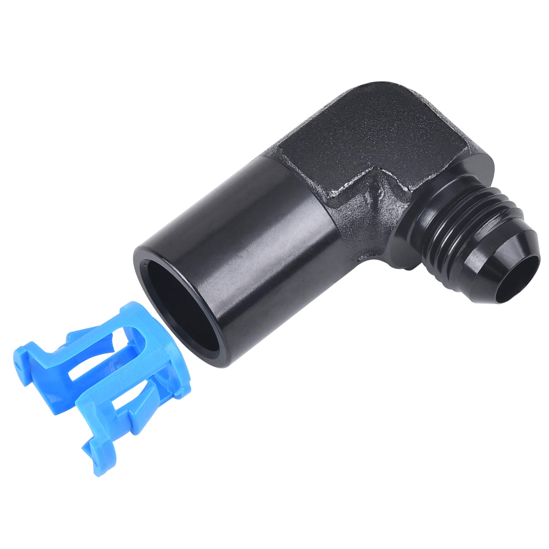 EVIL ENERGY 6AN Male Flare To 5/16"EFI Fitting Quick Connect Female 90 degree Push-On Adapter Aluminum