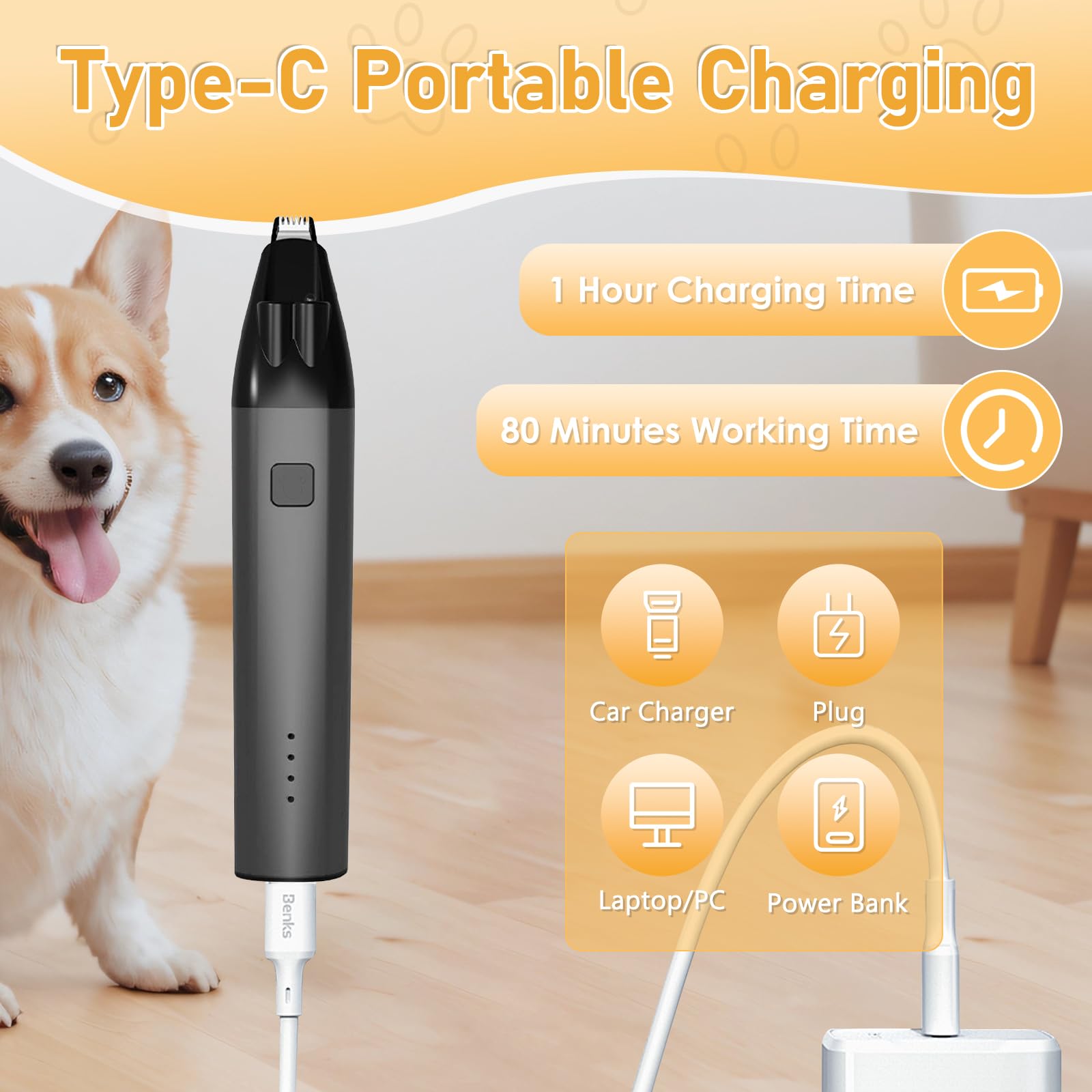 Anluomania Cortapelos para perros con Luz LED, Maquina Cortar Pelo Perros Recargable, Maquina de Cortar pelo para Gatos, Cortapelos para mascotas, Cortapelos Perros para Patas Orejas Ojos Cara