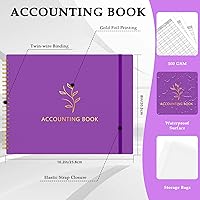 Vista 2 de AKONEGE Accounting Ledger Book for Small Business & Personal Use, Horizontal Expense Tracker Notebook Ledger Book for Bookkeeping, Financial Income