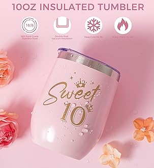 10th Birthday Gifts for Girls,Happy 10th Pamper Gift Basket Ideas for Daughter, Cute Unique Sweet 10 Year Old Birthday Hampers Presents for Her,Best Friend Niece,Granddaughter, Sister, Friend, Teens