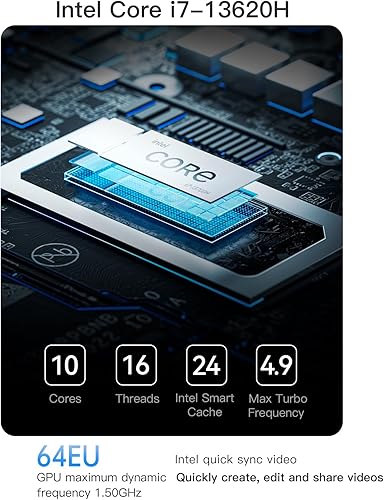 Miniatura 2 de MINISFORUM Venus Series NPB6 Mini PC 13TH Gen Core i7-13620H(10C16T,up to 4.9GHz) 32GB DDR5 RAM 1TB PCIe4.0 SSD Micro PC, Dual 2.5G Lan Ports,