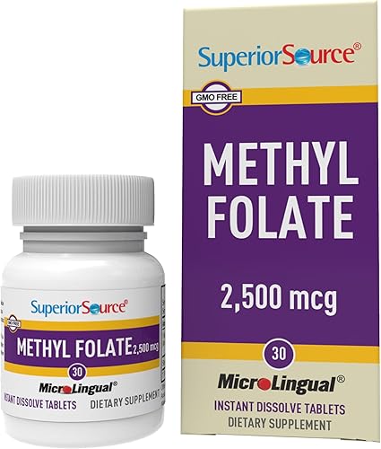 Superior Source Folato de metilo 2,500 mcg - Suplemento de folato para mujeres y hombres - Suplemento de folato metilado que apoya el sistema disponible en Yaxa Costa Rica