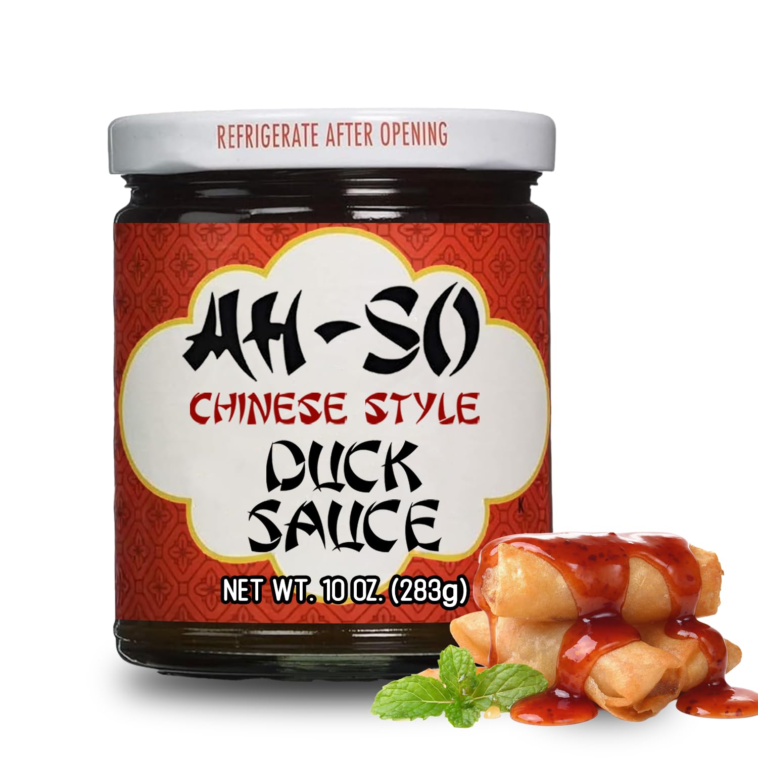 Ah-So Duck Sauce 10 oz Jar – Sweet & Tangy Chinese-Style Dipping Sauce for Egg Rolls, Wontons & Appetizers; Great Glaze for Chicken, Pork & Wings.