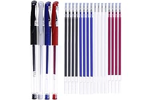 4 Colors Heat Erase Pens with 20 Pieces Heat Erasable Fabric Marking Free Refills