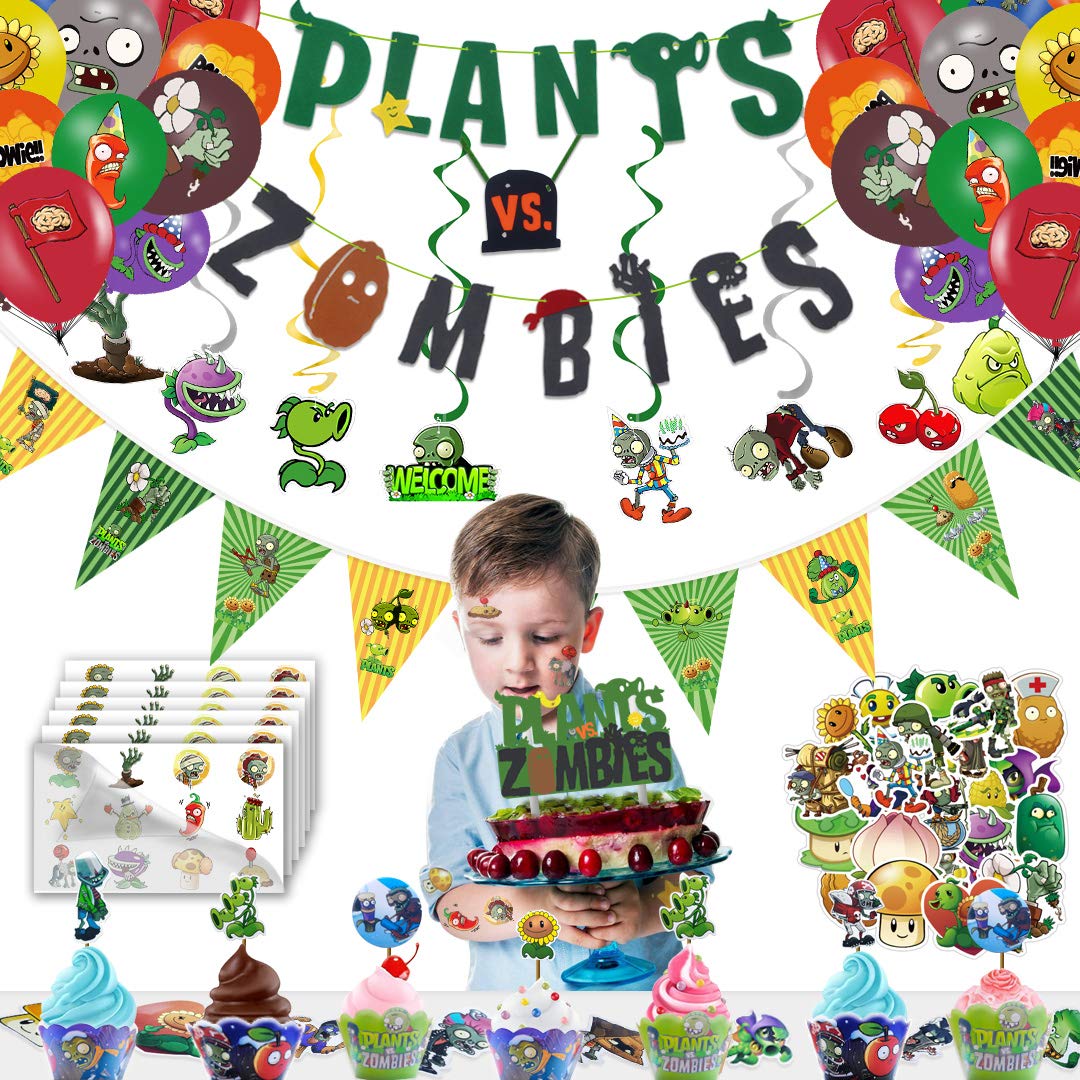 Col Party Pre Assembly Plants Vs Zombies Party Banner Cake | Desertcart ...