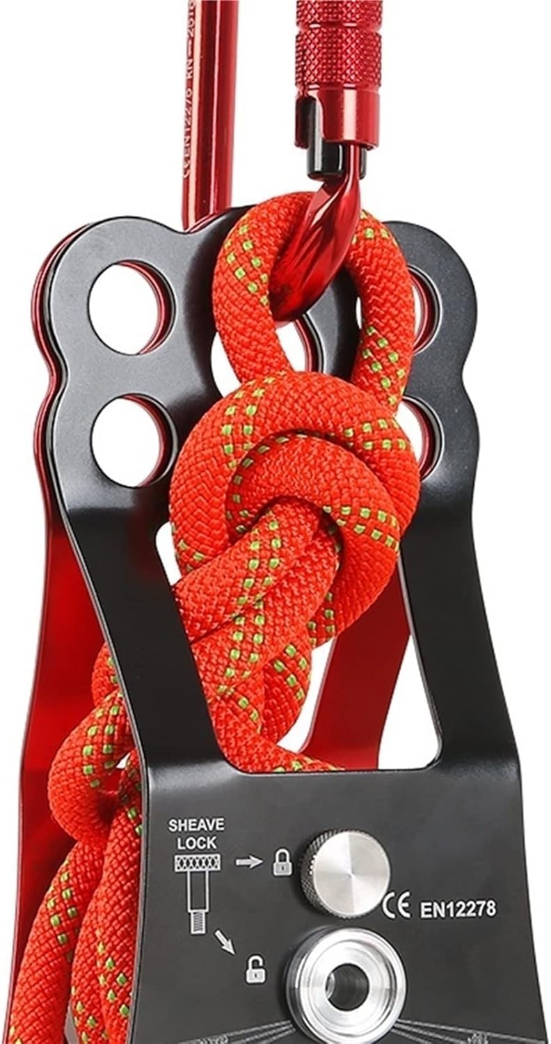 INLIMA Pulley Rope Knot Large Pulley Group Big Roller Cross Transportation Rescue Cross Section Pulley Outdoor Rock Climbing Equipment