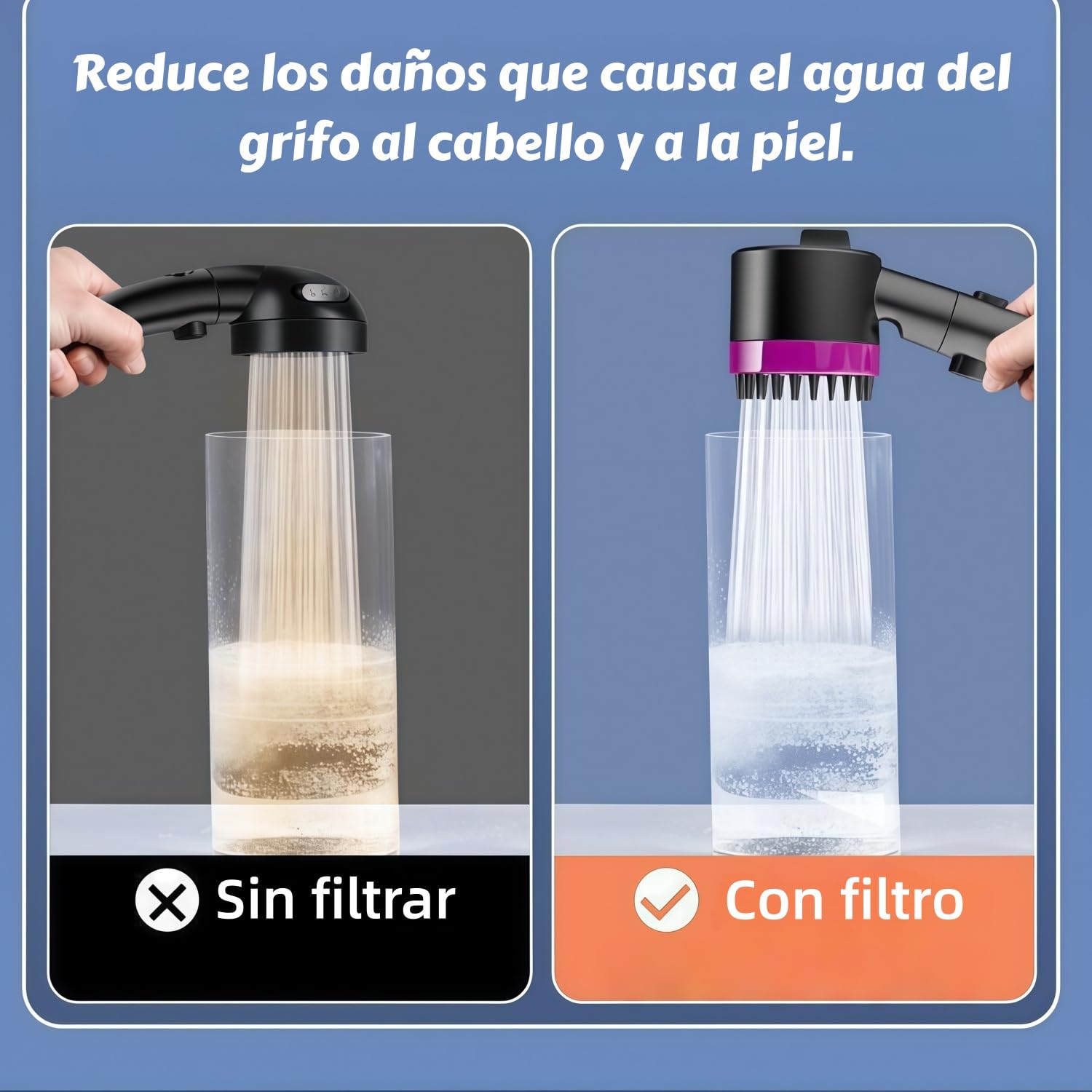 Oasis Shower Head with Filter Alcachofa De Ducha Con Filtro Alta Presión Tres Modos Ahorro De Agua Instalación Fácil Para Baño Diario (1 Piece) — view 4
