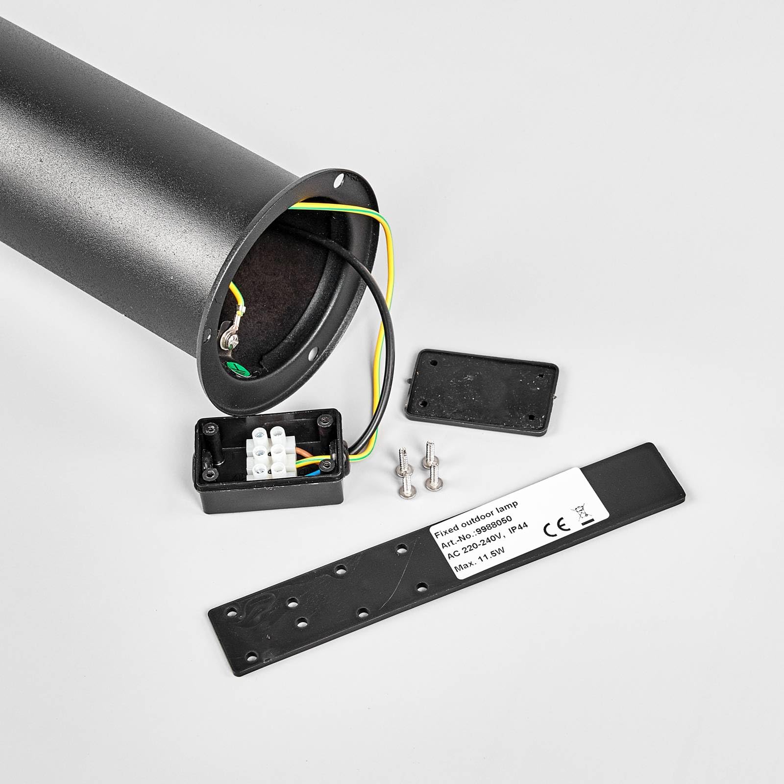 Lindby lampada da esterni con sensore di movimento (Moderno) colore Nero, in Acciaio Inox lampadina inclusa Lampioncino paletto luminoso viale lampioncino