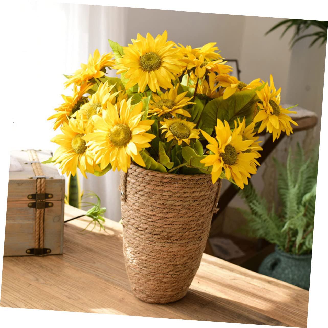 Handgefertigter Geflochtener Pflanzenbehälter Rattan Eleganter Blumentopf Für Moderne Wohnräume Für Blumen Und Pflanzen Wohnzimmer Küche Garten Und