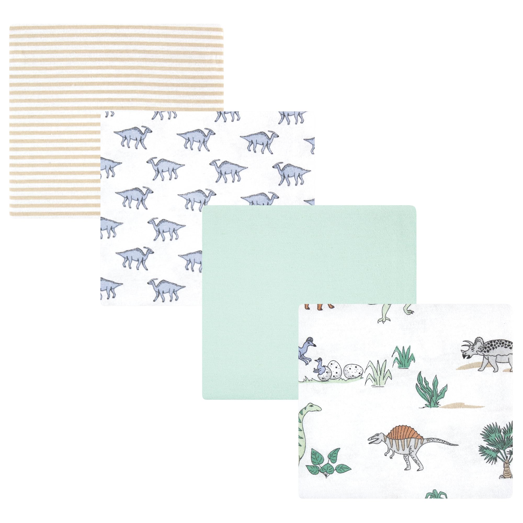 Hudson Baby Unisex Baby Cotton Poly Flannel Receiving Blankets, Boy Dino World, One Size