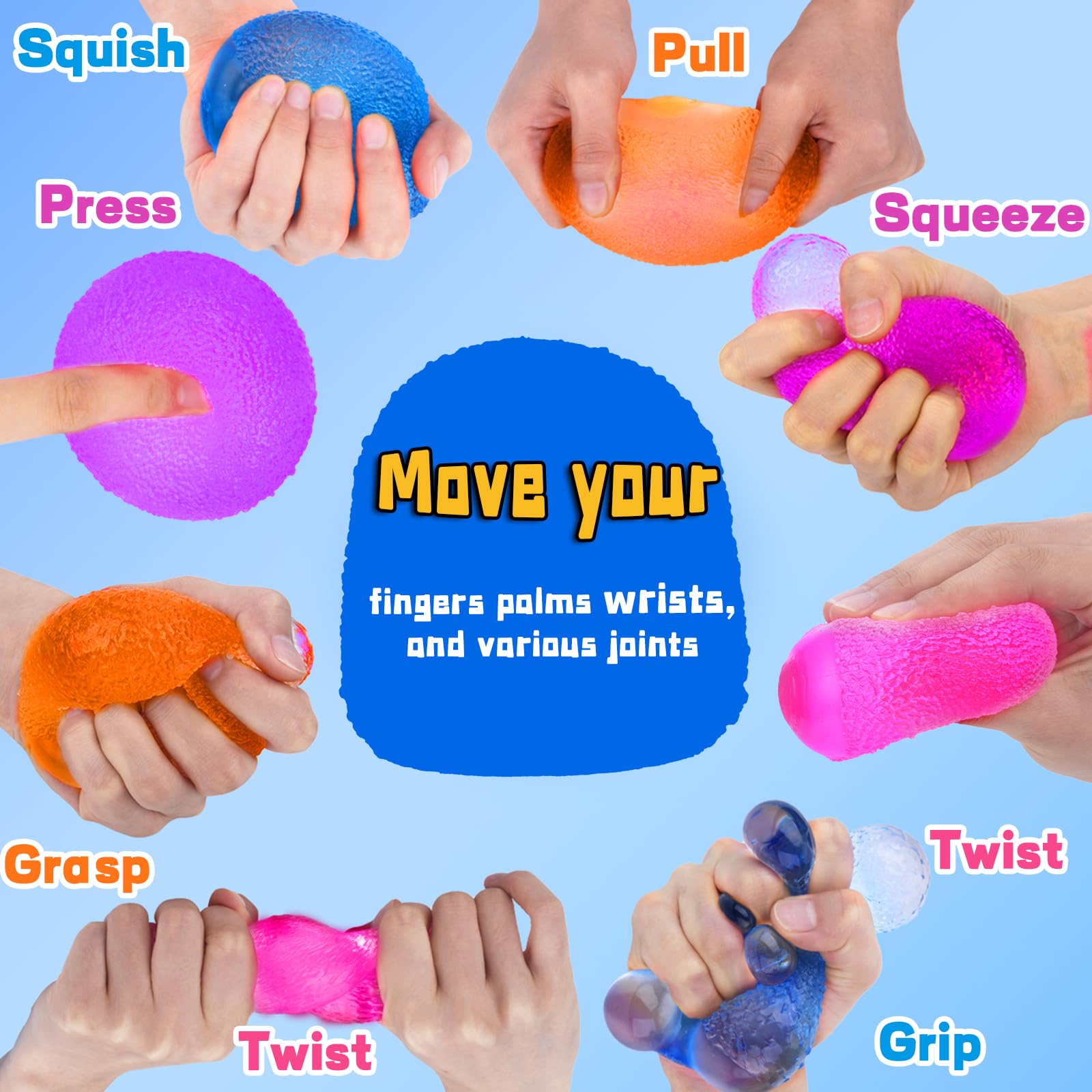 4Pcs Textured Stress Balls for Autism Squishy Doh Fidget Toys - Image 4
