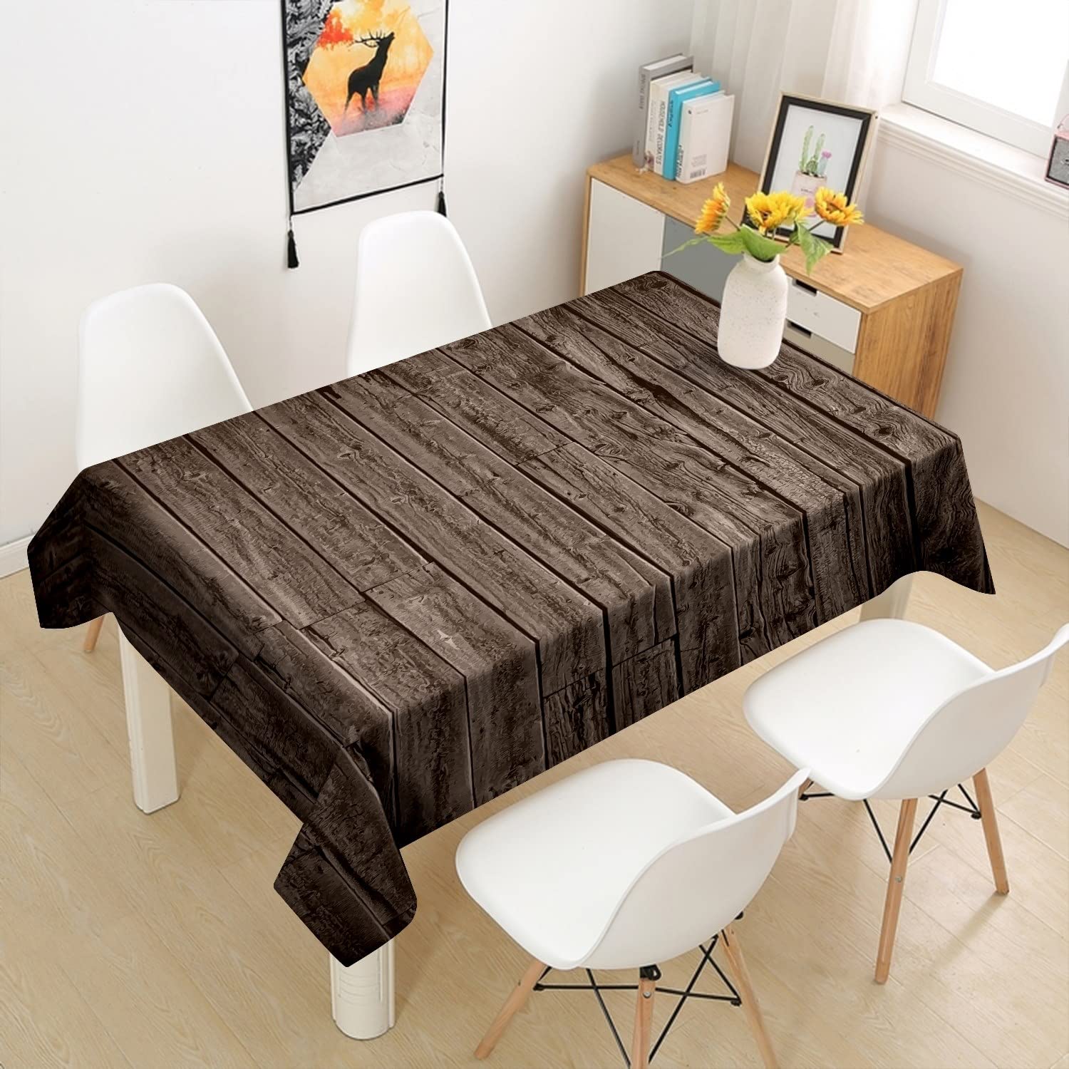 Nappe En Bois Nappe De Sol Rustique Style Campagnard Noyer Grain