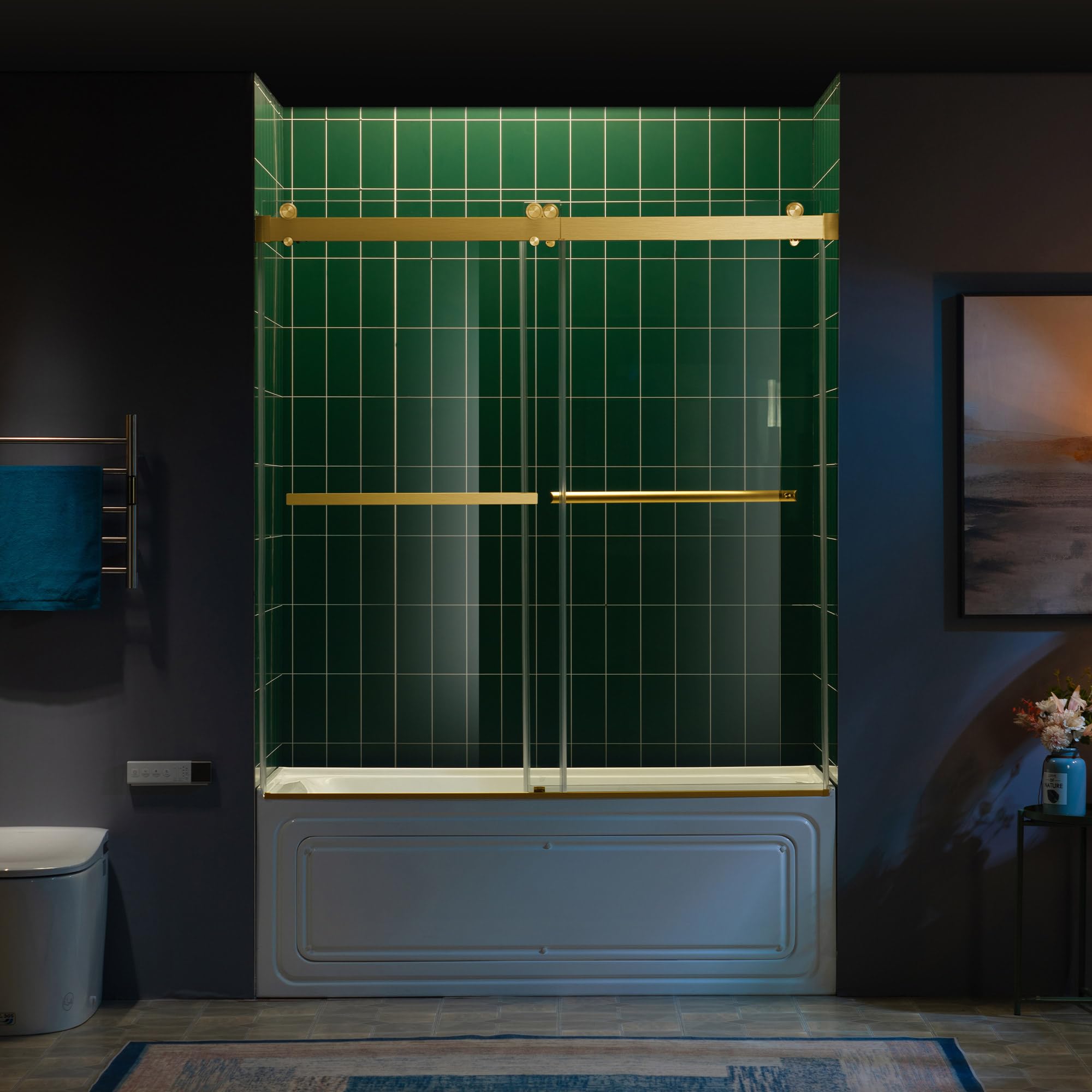 WOODBRIDGE Frameless Soft-Close Bathtub Shower Door