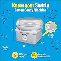 Vista 2 de Máquina de Algodón de Azúcar con Luces LED, Calentamiento Rápido, Máquina Eléctrica con Tazón Tapado para Fiestas, Hogar y Negocio (Gris)