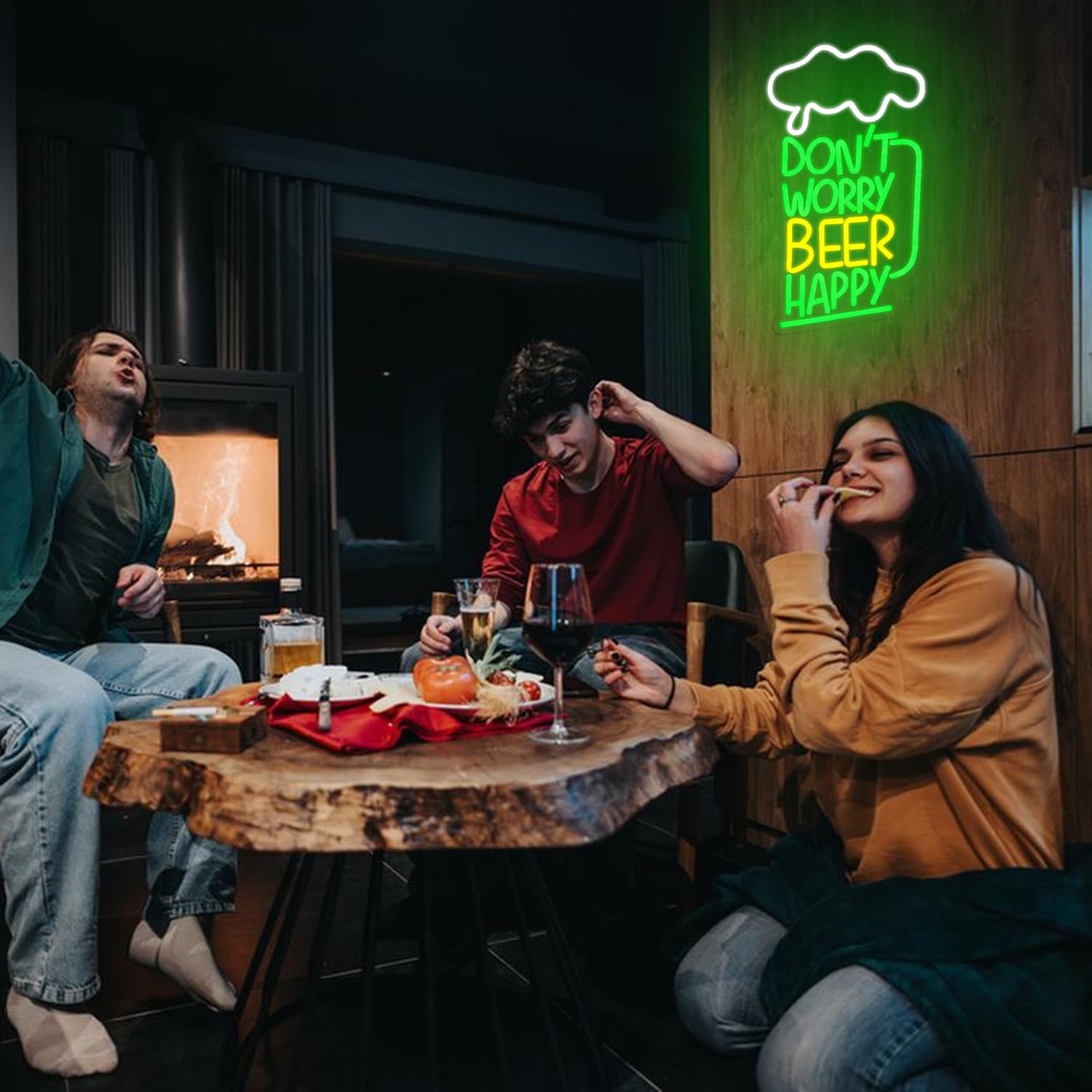 Don't Worry Beer Happy neonowy znak do dekoracji ścian