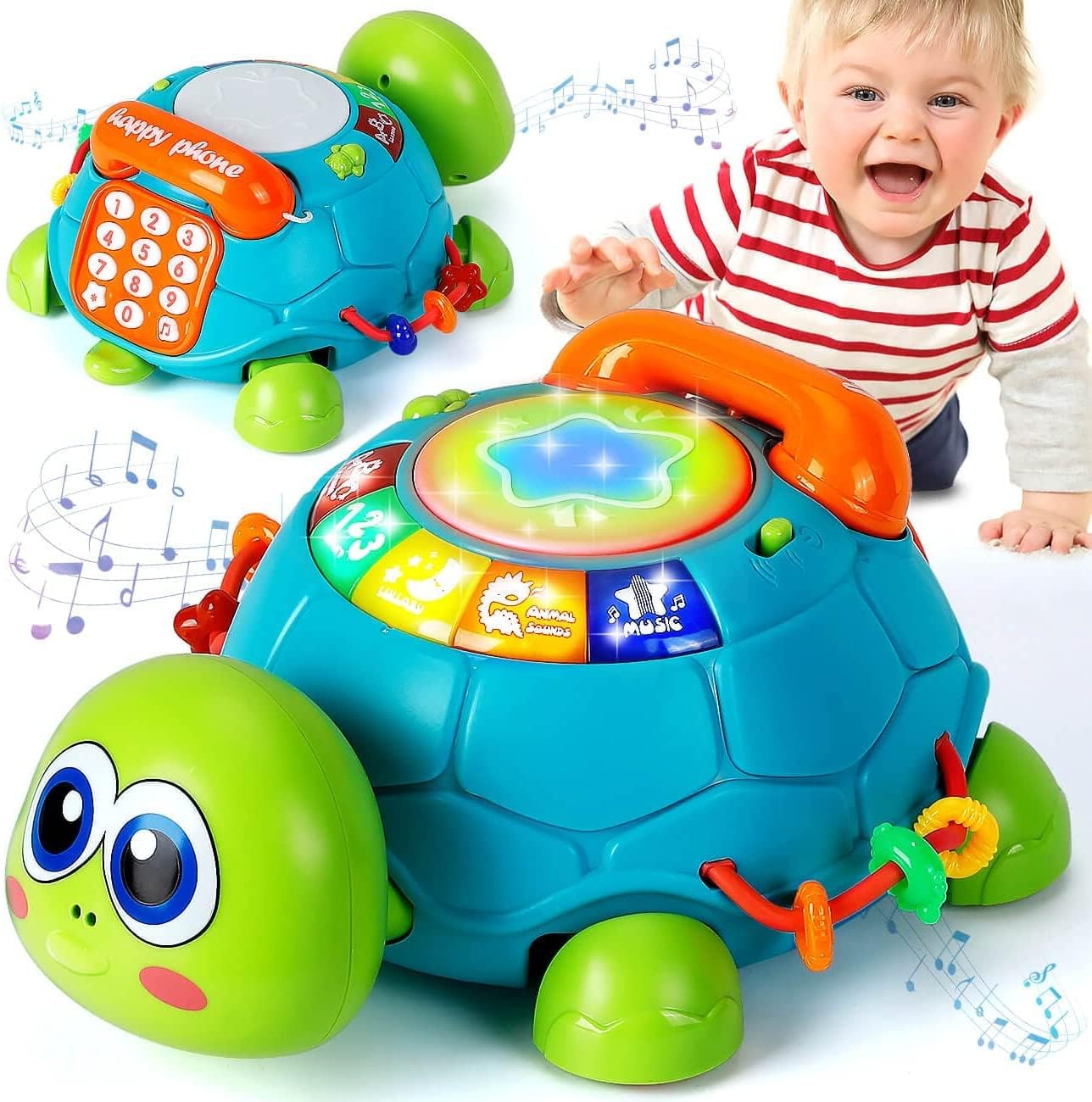 LULULIA Baby Toys for 1 Year Old Girls Boys Gifts, Crawling Turtle Toys