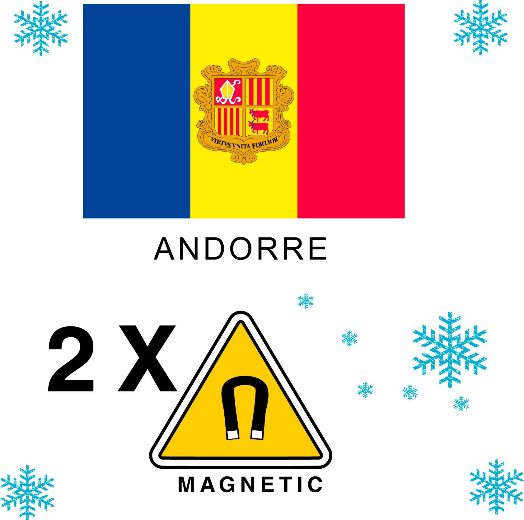 Lot De 2 Aimants Réfrigérateur FC Andorre – Football, La Liga, Saison 2022-23 – Acrylique