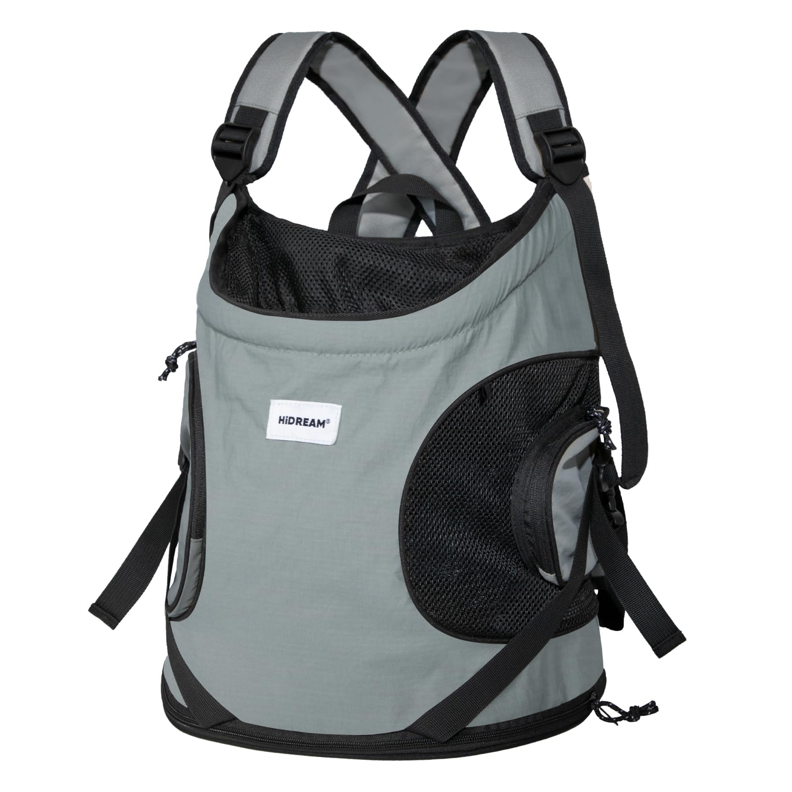Duuclume Dog Front Carrier Backpack, Adjustable Dog Pet Cat Chest Carrying Bag, Comfortable Canvas & Mesh Backpack Suitable for Up to 19 Pounds Puppy Cat Traveling Hiking Camping (Tephros)