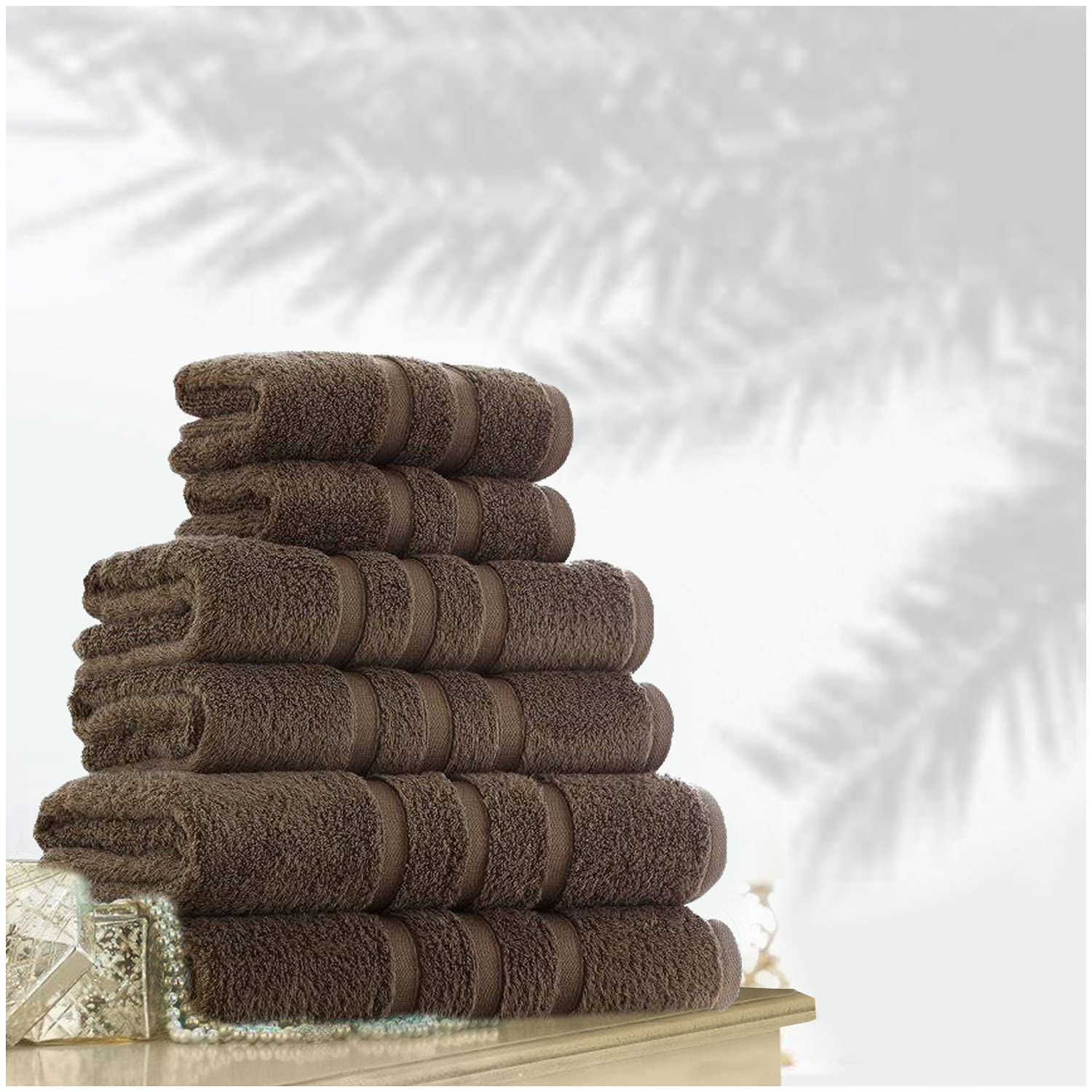 GC GAVENO CAVAILIA Luxury Zero Twist Bath Sheet, Pack Of 2 Egyptian Cotton Towels Sets, 550 GSM Washable Cocoa Towel, 90X140