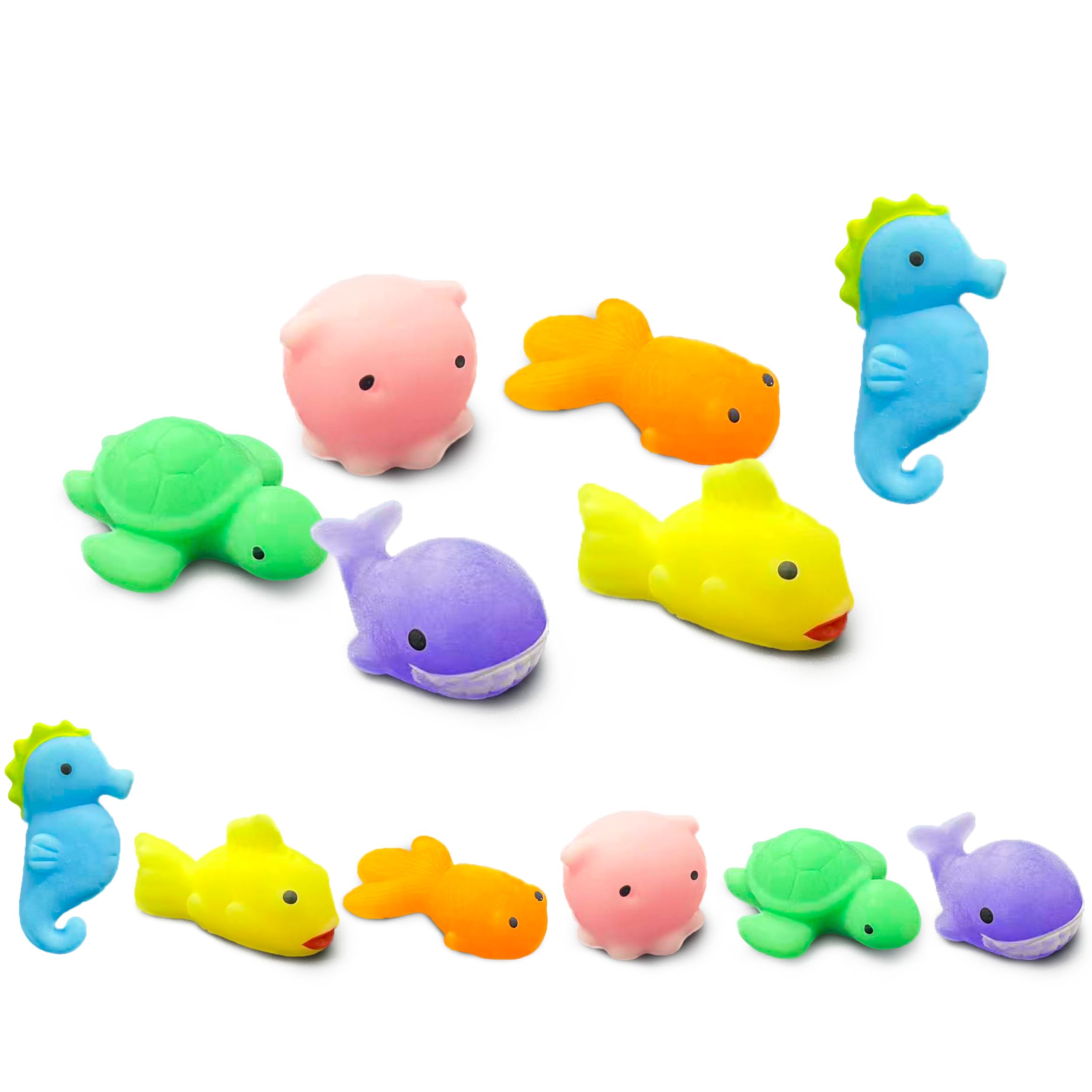6 Pcs Ocean Sea Animals Mochi Squishy Toys, Kawaii Squishies Small Mochi Squishy Toys for Kids Party Favors, Marine Life Fidget Toys Bulk for Kids Prizes, Goodie Bag Stuffers, Squeeze Toys
