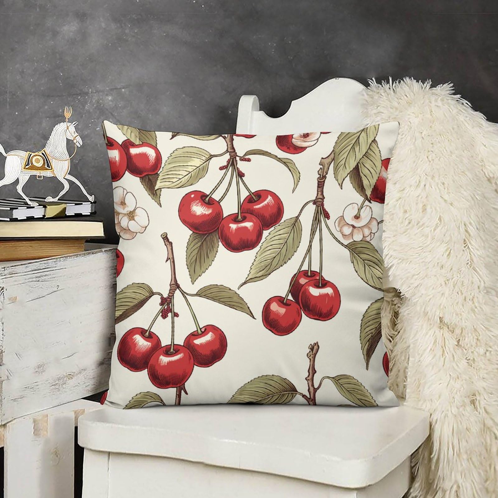Amazon.com: HighonHi Outdoor Cushion Covers Vintage Cherry