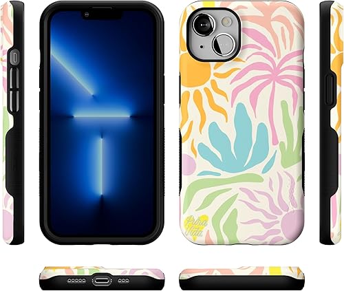 Vista 1025 de Casely Funda para iPhone 13 Compatible con MagSafe Color Splash de medianoche Funda retro abstracta Color de medianoche Splash Abstracto