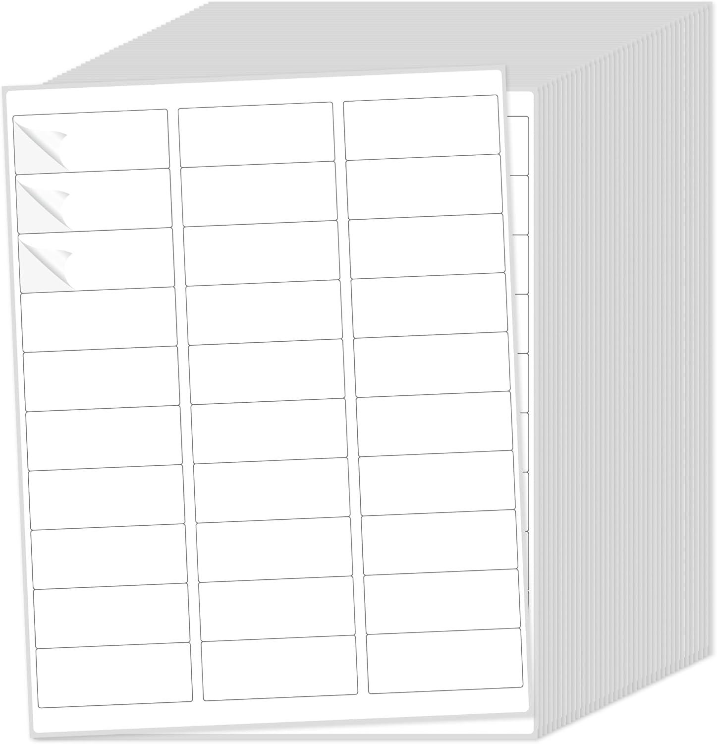 THEBLUETOUCH 1" x 2-5/8" Matte White Printable Labels, 15000 Labels Stickers for Laser/Inkjet Printing - Blank Address Mailing Label - 500 Sheets, 30 Stickers per Sheet