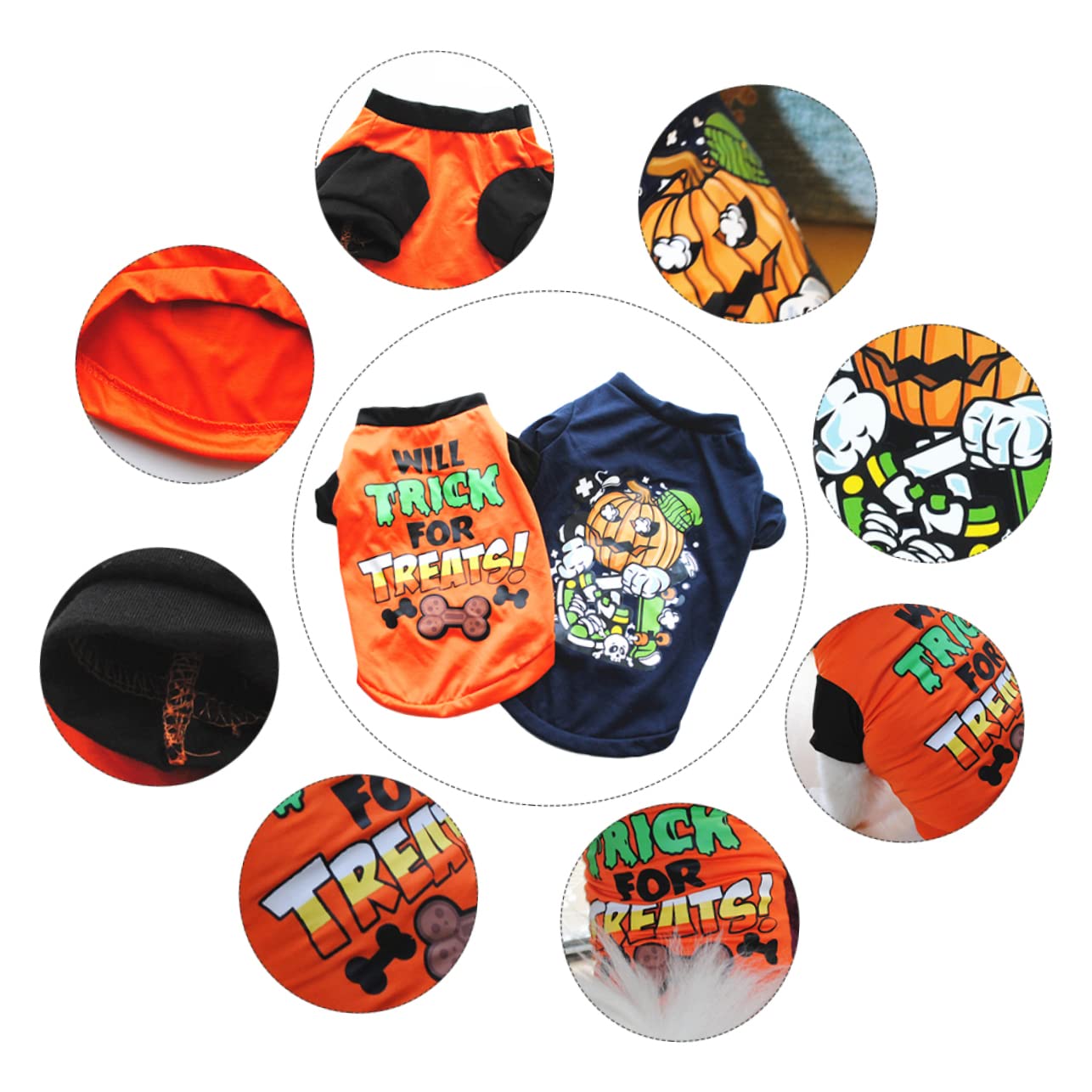 PRETYZOOM 6pezzi Costumi Per Cani Di Halloween Da Magliette Per Cani e Arancione Comode e Lavabili Per Feste e Occasioni Speciali