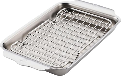 Hestan OvenBond Provisions - Tri-Ply Stainless Steel 2-Piece Mini-Eighth Sheet Pan & Rack Set (6 x 9")