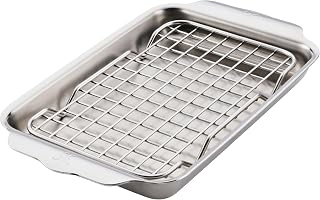 Hestan OvenBond Provisions - Tri-Ply Stainless Steel 2-Piece Mini-Eighth Sheet Pan & Rack Set (9x6"