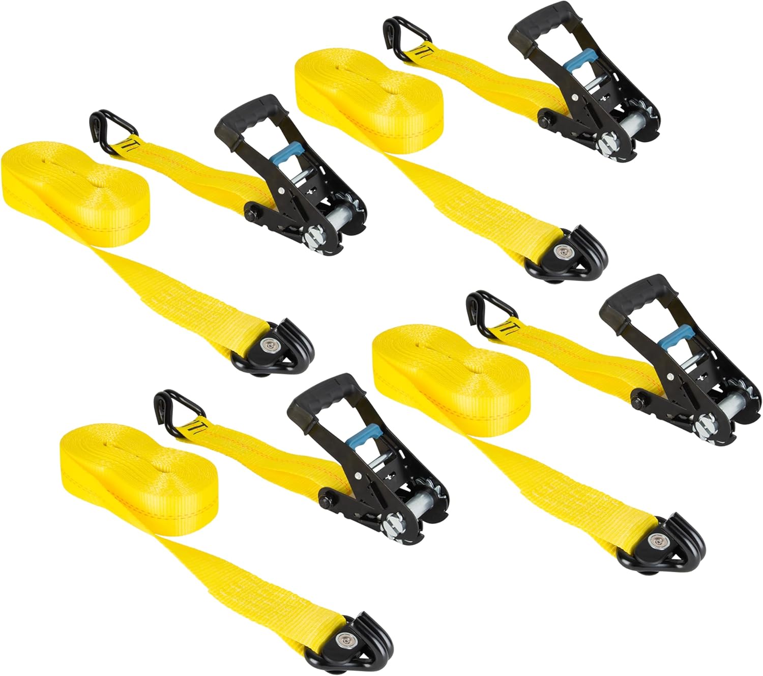 Secure Tite Ratchet Tie Down Strap 2 in. x 27 ft. with Magnetic Double J-Hook (4)