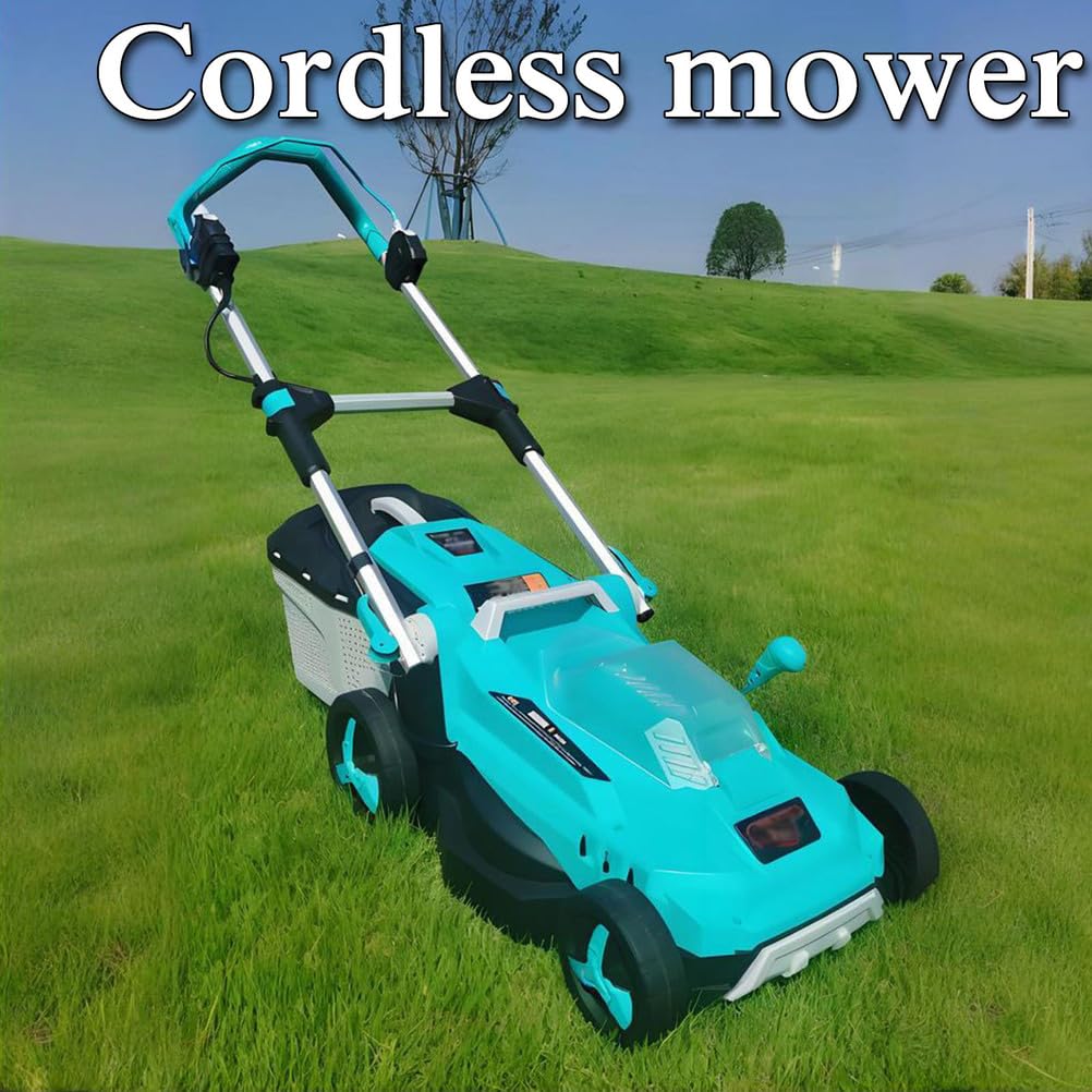 Cortacesped Bateria,Corta Cespedes Electrico con Asa Plegable Y Recogedor De 35 L,Cortacésped Eléctrico 5 Alturas De Corte Ancho De Corte 34 Cm