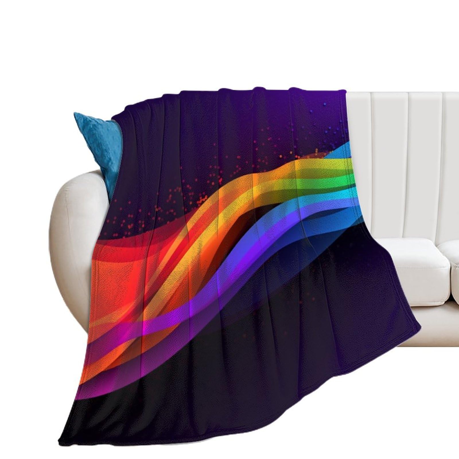Couverture flanelle colorée 150x200 cm plaid léger et doux pour lit et canapé