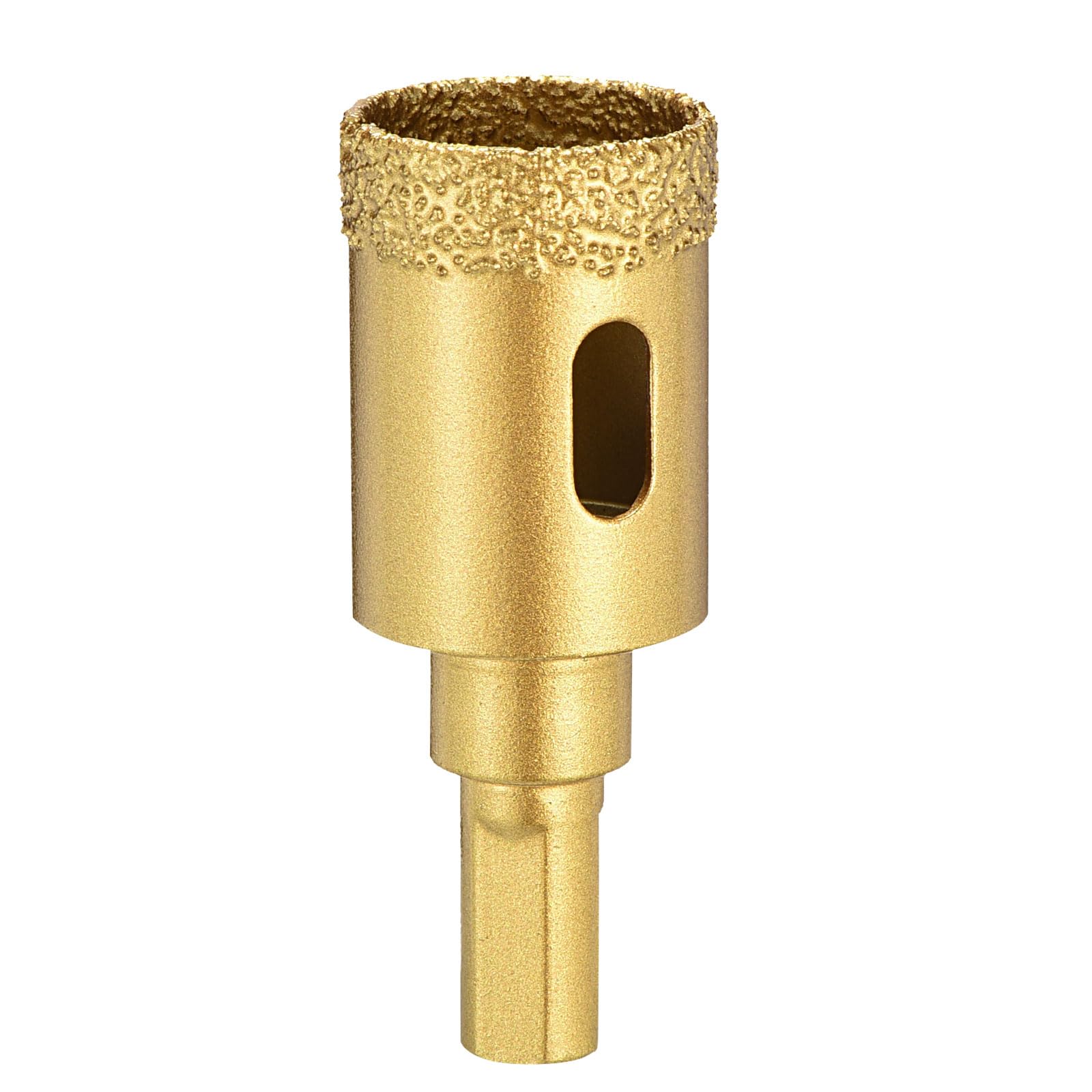 PATIKIL 1" Diamond Hole Saw 25mm Diamond Tip Hole Cutter 3-Flat Shank for Hand Drilling Ceramic Porcelain Marble Tiles Stone Brick Hard Material - Gold Tone