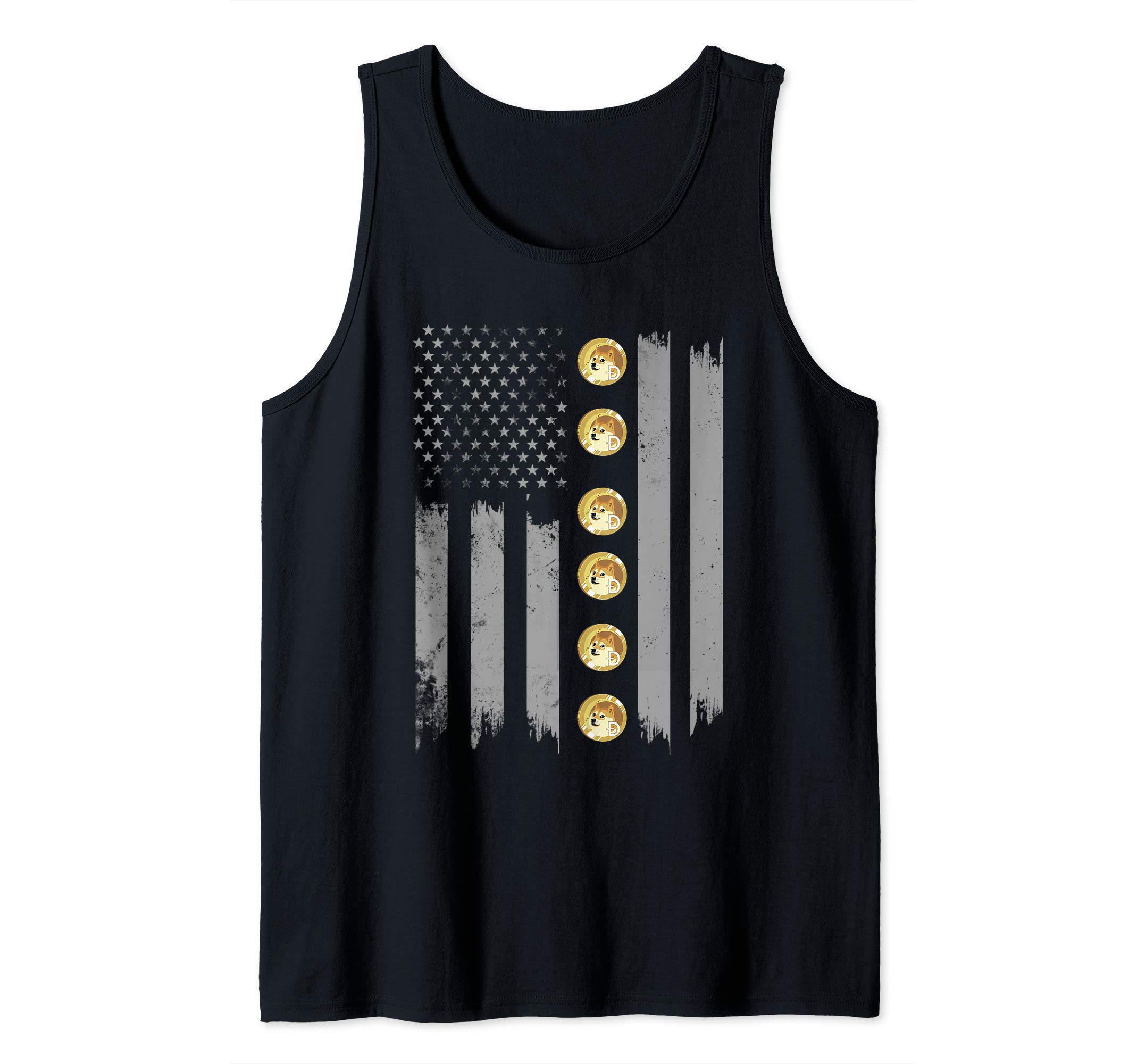 Dogecoin Shirt American Flag Cryptocurrency Coin Miner Tank Top