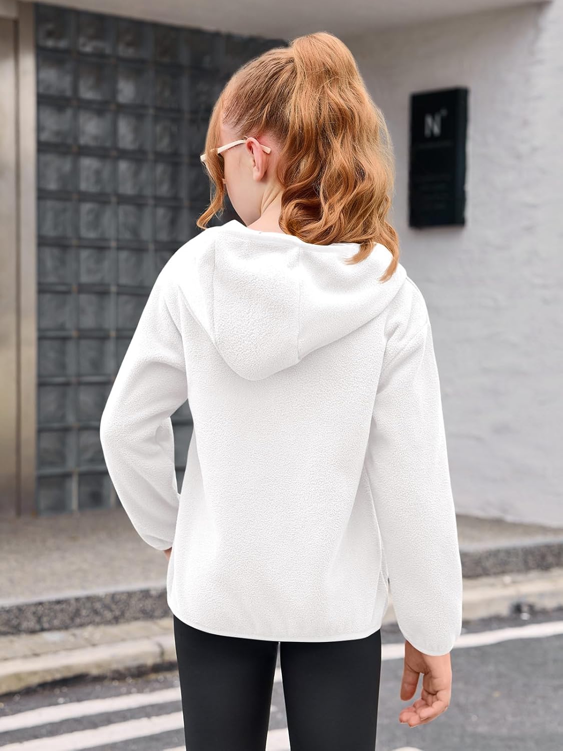 Haloumoning Girls Fleece Jacket Kids Zip Up Hoodie Lightweight Fall Winter Jackets Outerwear with Pockets 5-14 Years - Image 6