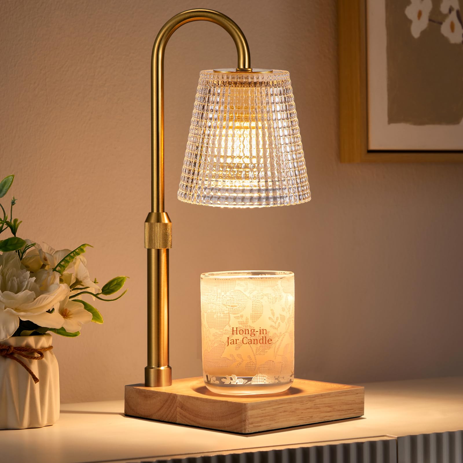Adjustable Candle Warmer Lamp with Timer Dimmer,Birthday Gifts for Women Mom Sister,House Warming Gifts New Home Room Decor,Vintage Wax Warmer for Scented Wax Jar Candles