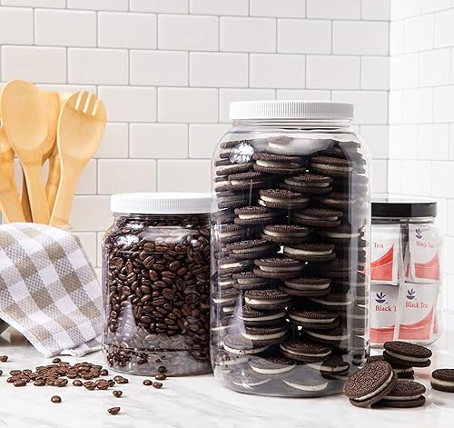 Miniatura 4 de CLEARVIEW CONTAINERS Contenedores herméticos para despensa para artes y manualidades, mantequilla de maní, miel, mermeladas de harina, azúcar, slime