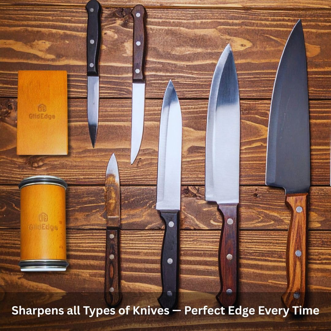 Rolling Knife Sharpener Kit – Diamond, Ceramic & Stainless Steel Discs – 15° & 20° Magnetic Angle Base with 6 N52 Magnets – Razor Sharp Knife Sharpening Tool