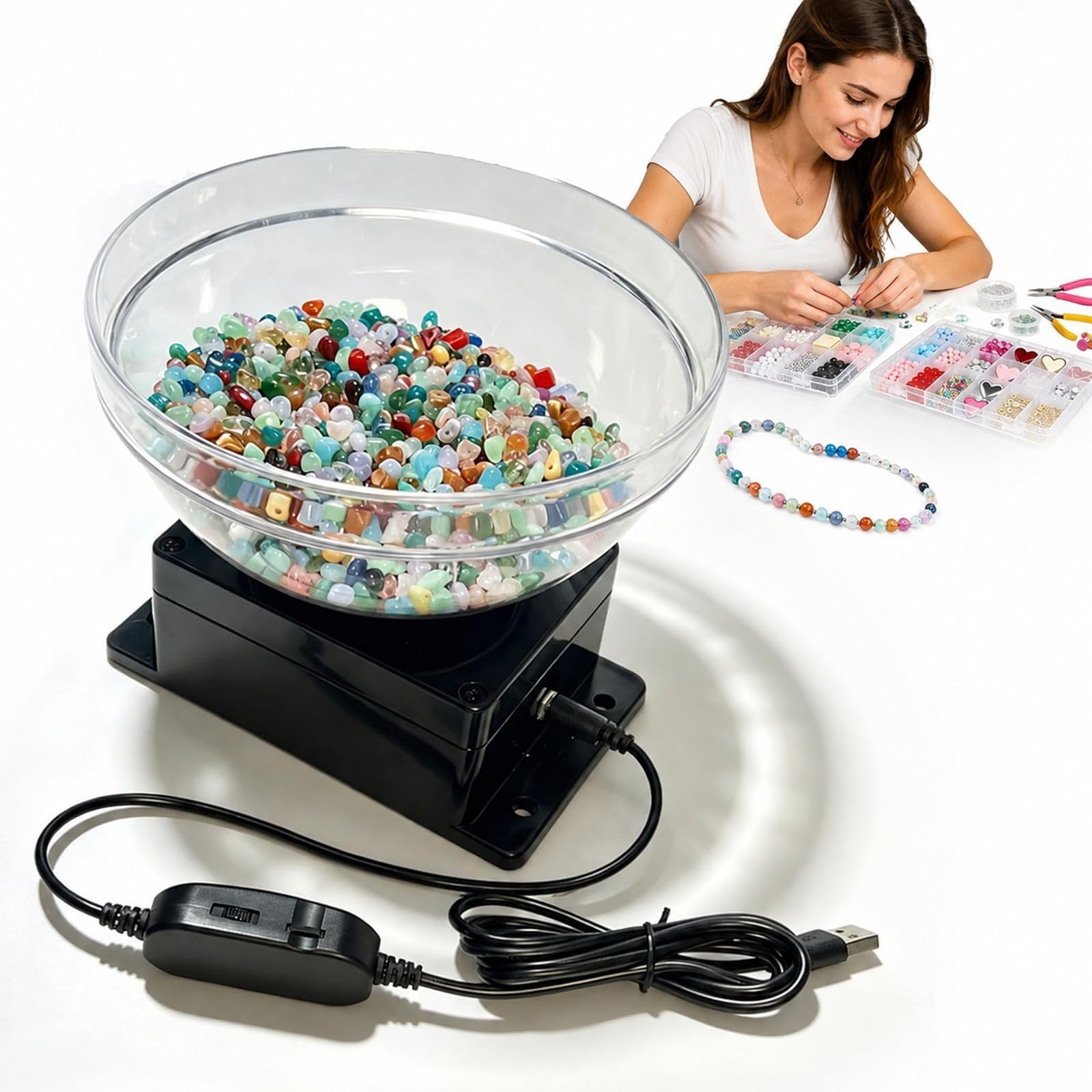 Kit de Toupie Électrique pour Perles pour la Fabrication de Bijoux