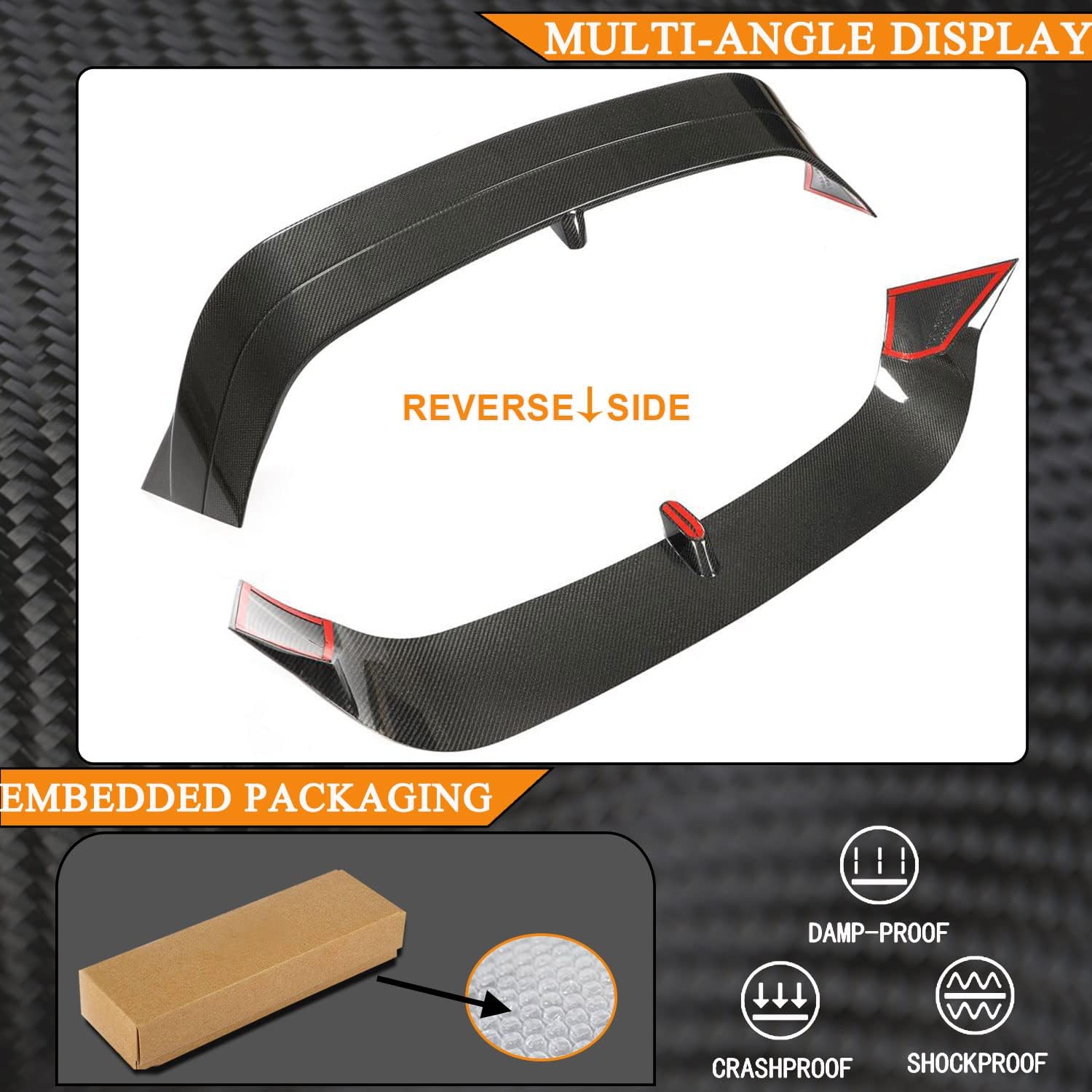 Real Carbon Fiber Rear Trunk Spoiler fits for Volkswagen Golf 8 MK8 GTI Hatchback 2021-2023 Rear Roof Spoiler Top Wing Lip Facotry Outlet
