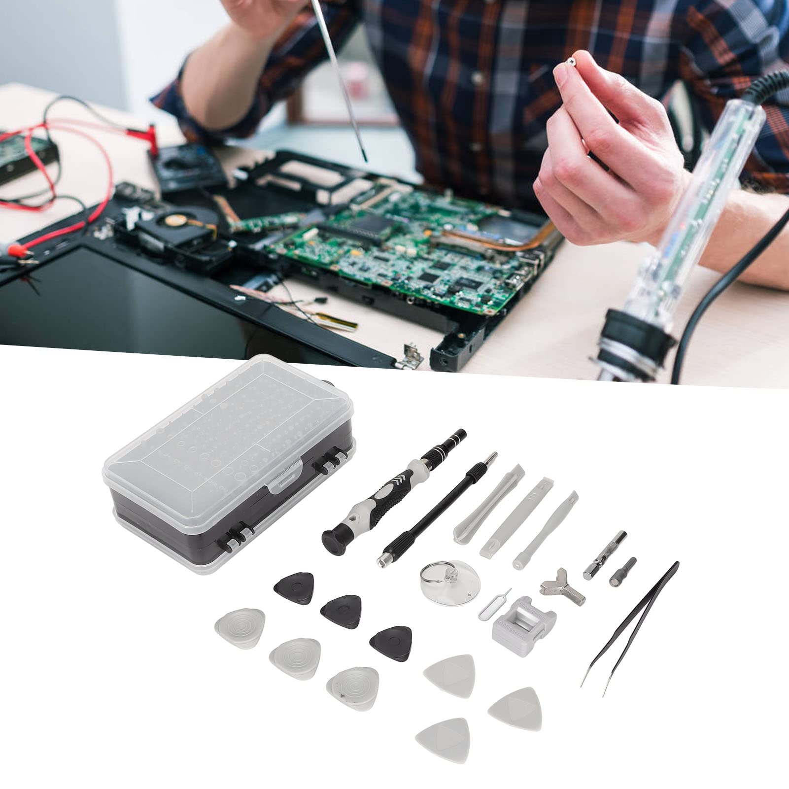 Septpenta 138 Teiliges Mini Schraubendreher Set, Vielseitig Einsetzbar, Praktischer, Flexibler, Magnetisches Design, Schrauben Fallen Nicht Ab, Ergonomisches Design für Die Gerätewartung