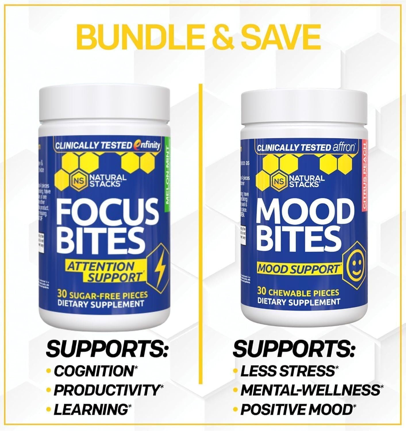 Mood Bites Saffron Supplement with Vitamin B3, Citrus Peach, 30 Chewables — Amazon image 3