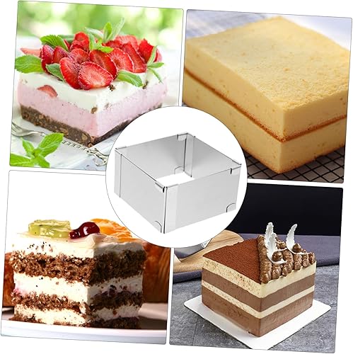 Miniatura 3 de Luxshiny Molde cuadrado para tartas, molde para tartas, molde de acero inoxidable para postres, molde de pastelería para hornear pasteles en casa