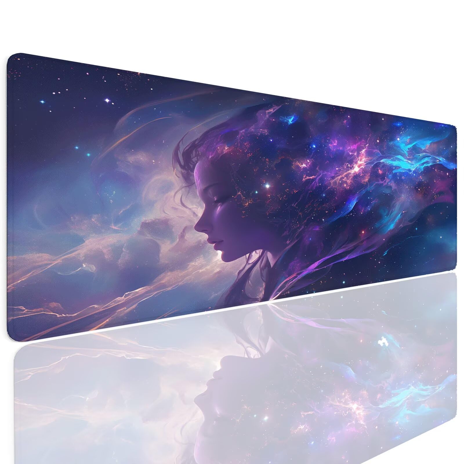 Alfombrilla de Ratón 1400x800x4mm Alfombrilla Ratón XXL Gaming Impermeable Tapete Rato Escritorio Mouse Mat Pad Nebula Largo Mousepad Antideslizante Protector Escritorio Rug para Jugadores PC 4-794