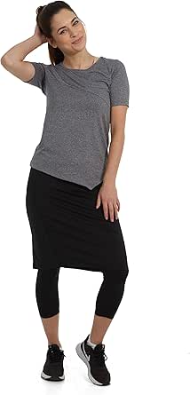 Snoga Athletics Modesty Workout Pencil Skirt With Capri Leggings - Black, XS