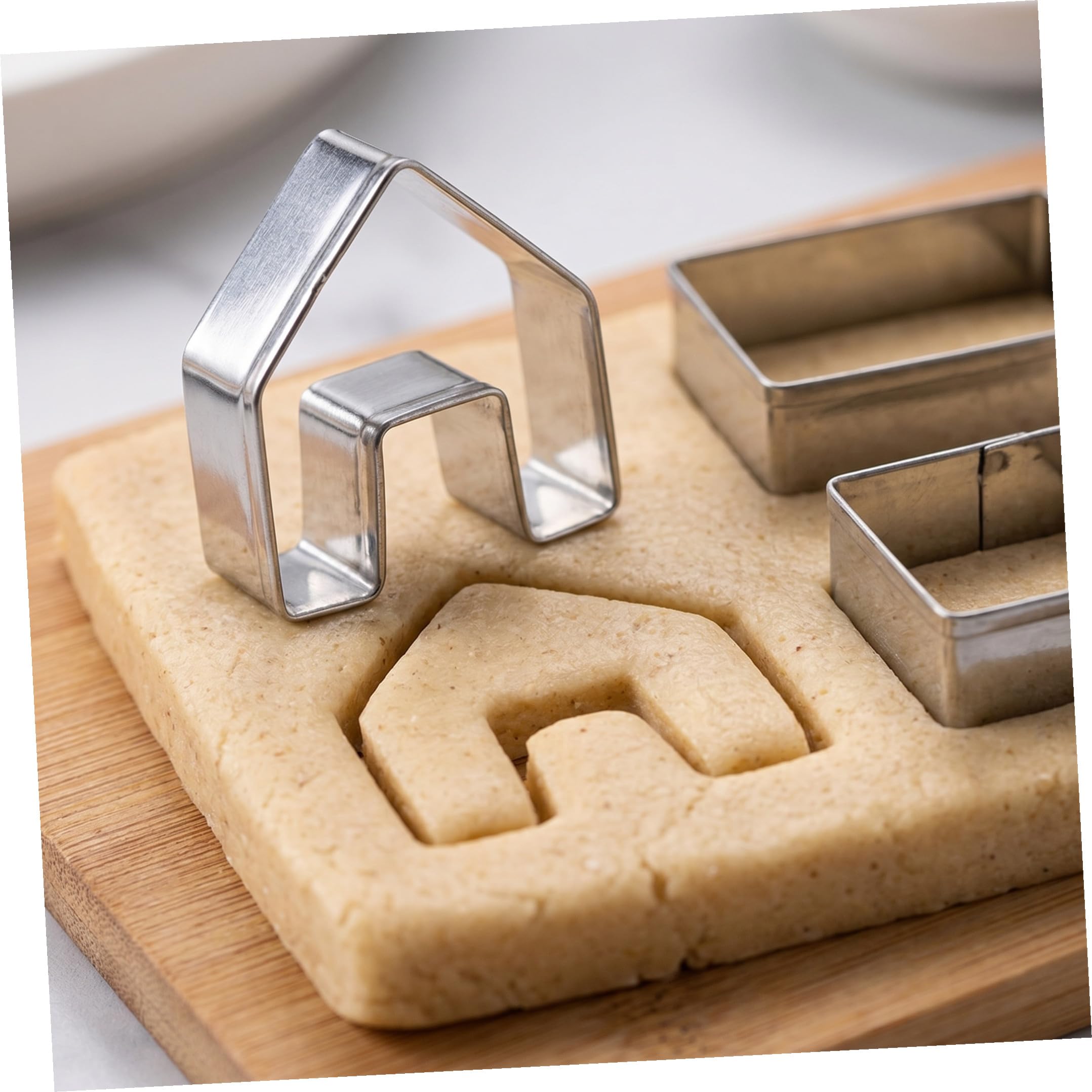 HEMOTON 5 Moule Maison Coupeurs De Maison De Pain Dépice Ensemble Demporte-pièces Maison 3d Rasoir Barbe Homme Mini Emporte-pièces Coupe-biscuits Gâteau Acier Inoxydable Noël
