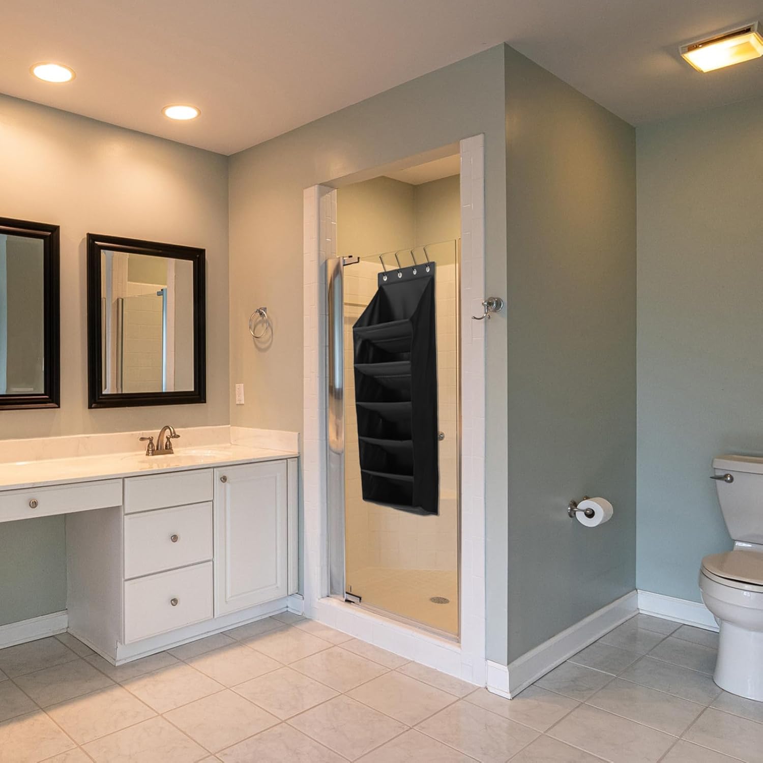 Convenient Multi Door Hanging Shoes Organizer Space-Saving Wall Storage Pouch for Bedroom Bathroom Laundry Room and Office Design