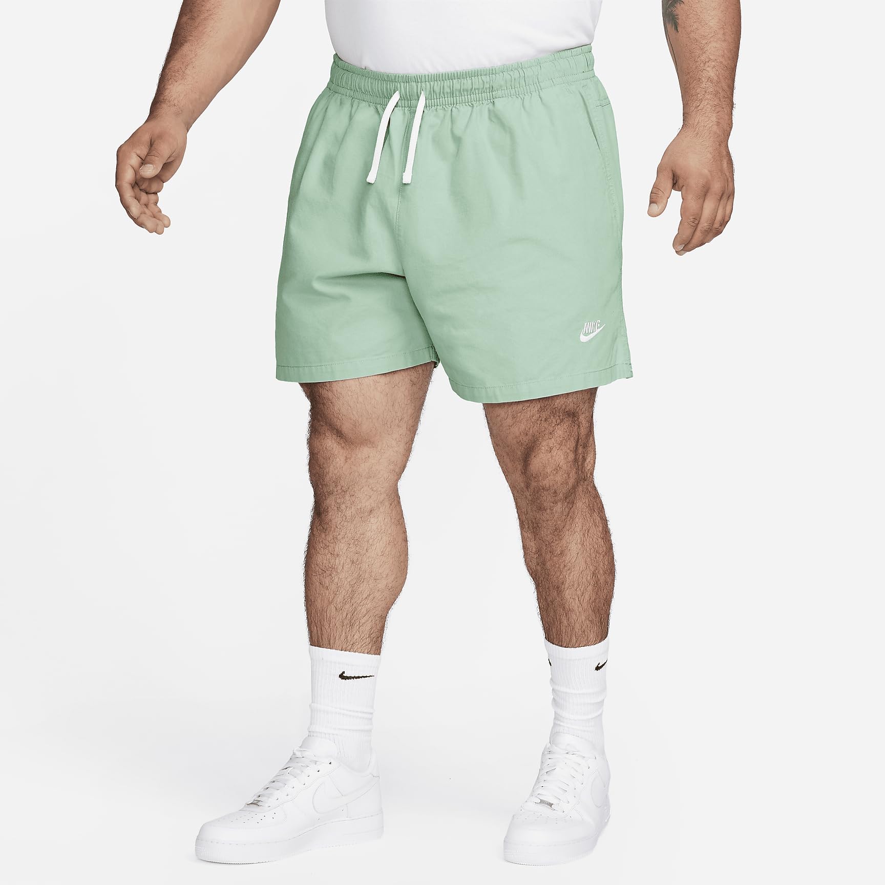 NIKE DX0619-309 M NK Club+ WVN Flow Short WASH Shorts Men's Mineral/White Size L