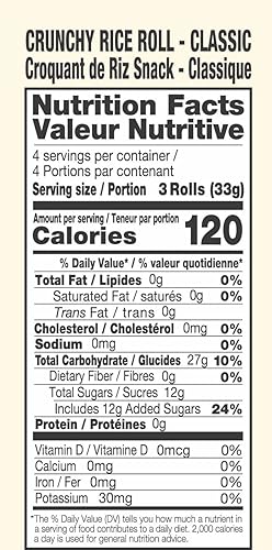 Miniatura 2 de NICOS Rollo de arroz crujiente, arroz inflado sabor clásico (12 rollos x 6)